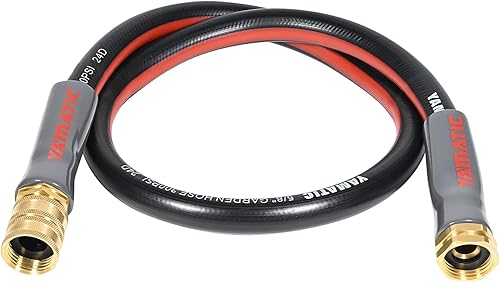 Miniatura 13 de YAMATIC - Manguera de jardín resistente de 30 pies x 5/8 pulgadas, manguera de agua flexible con asa giratoria de 360°, conectores de latón macho a