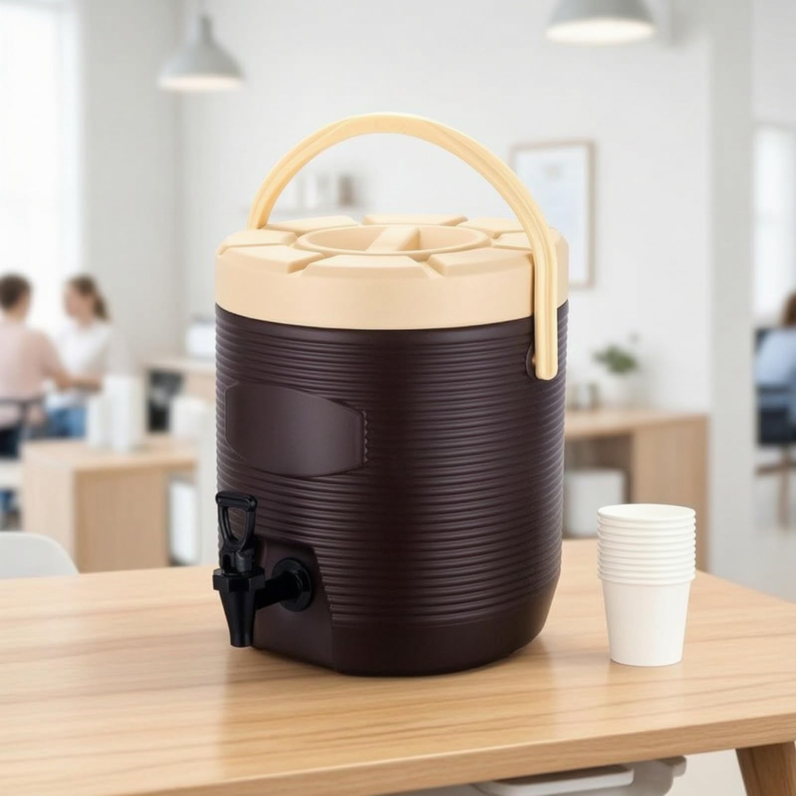 Isolierter Getränkeeimer Getränkespender Thermobehälter Ausschankbehälter mit Auslauf aus Edelstahl mit PU Isolierung Und PE Außenhülle für Buffet, Array, color to 2, 13L