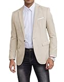 Mens Western Blazer Slim Fit Casual Lightweight Suit Jacket, Linen Texture Sport Coat with One Button