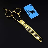 Vista 6 de Tijeras de corte de pelo, 6.0 pulgadas de oro profesional Japón 440C Tijeras de corte de pelo - Salón de la mano derecha de la maquinilla de afeitar
