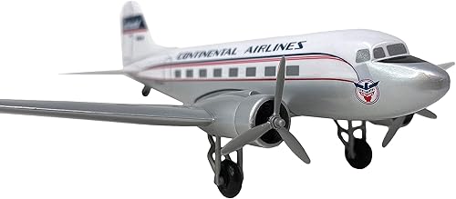 Miniatura 3 de Flight Miniatures Continental DC-3 Escala 1100 - Avión de plástico a presión modelo - réplica coleccionable de aviones Continental Airlines - Parte