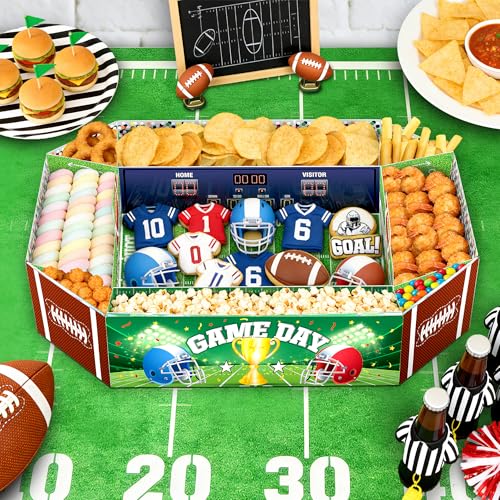 Football Party Supplies Kit - Large 23.62x17 inch Football Snack Stadium Tray Display & Cardboard Food Trays Plates, All-in-One Football Party Decorations for 2026, Game Day, Birthday Celebrations - Image 4