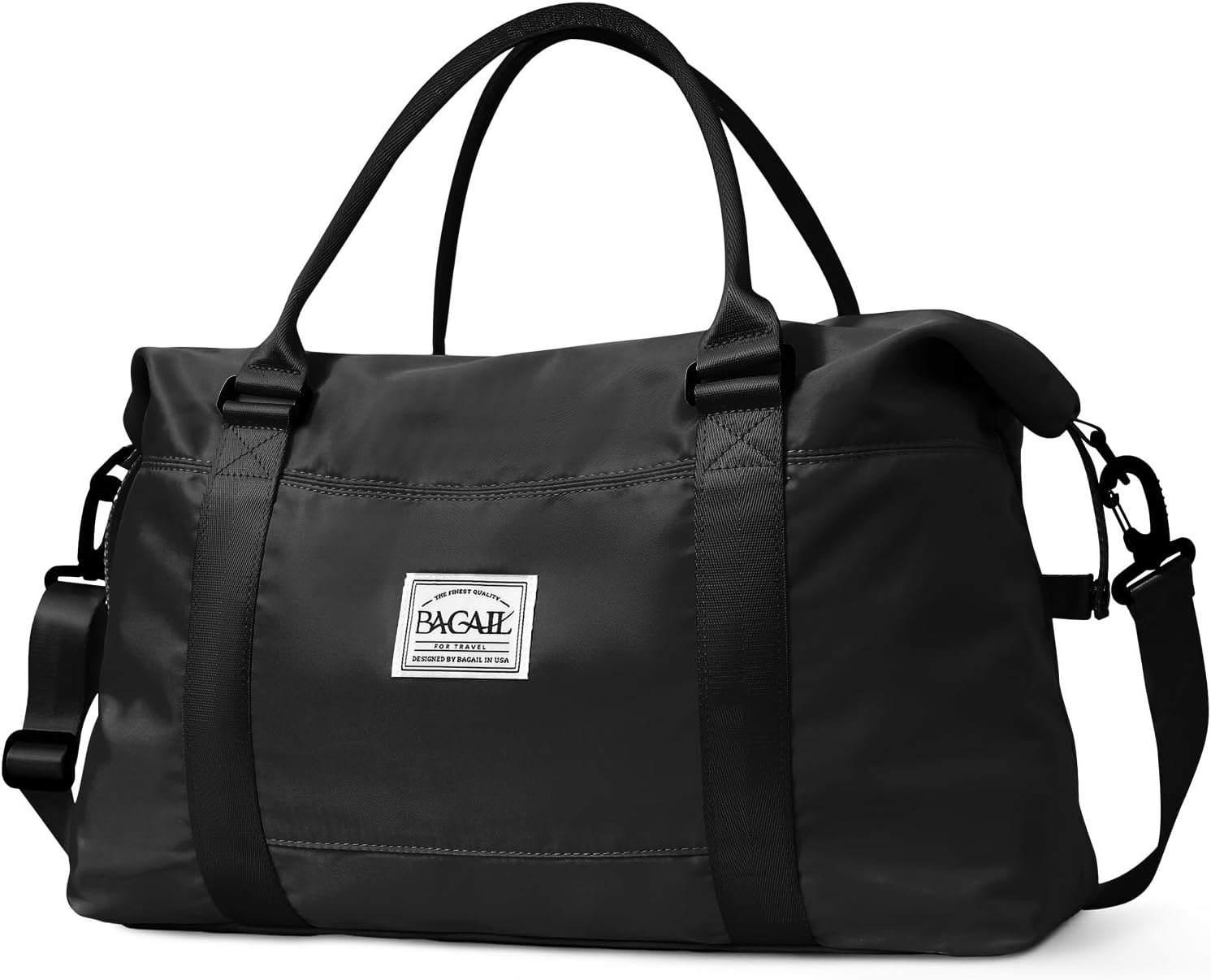 BAGAIL Travel Duffel Bag, Weekender Bags, Overnight Gym Carry On Tote Bag with Wet Pocket, Hospital Mom Bag for Labor and Delivery – Black