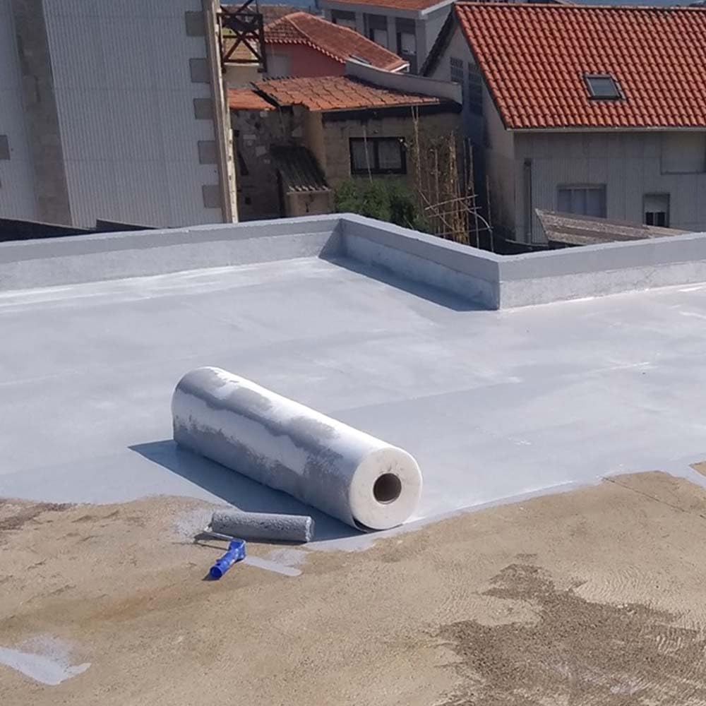 Geotextil de Refuerzo 60g/m² para Impermeabilización 25mx20cm | Mejora y refuerza la impermeabilización con membranas, poliuretano o goma líquida. Puentea grietas fisuras y dilataciones.