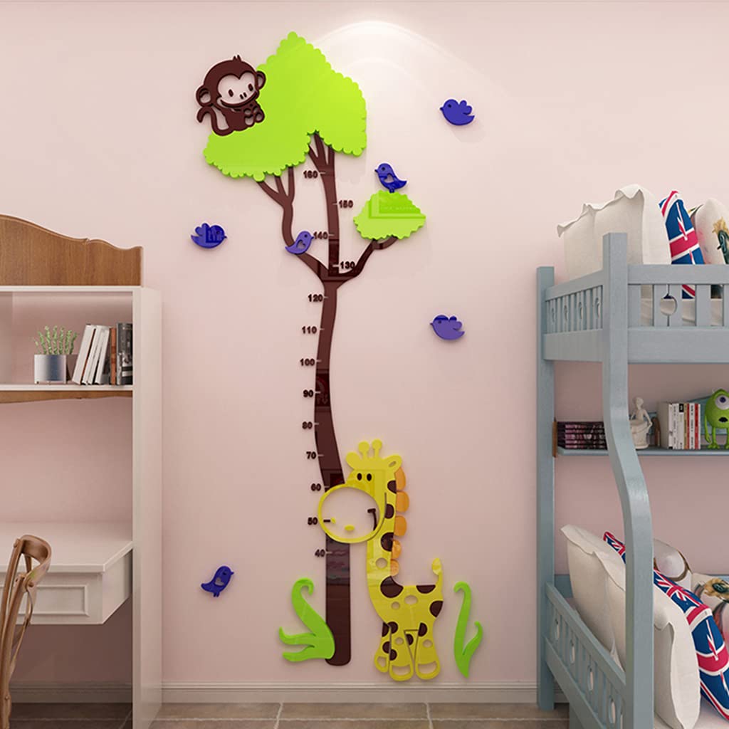 Messlatte zum Aufhängen an der Wand, Messlatte für Kinder, Wandtafel mit Messlatte für Kinder, Messlatte in Form eines kleinen Affen und Einer Giraffe für Kinder