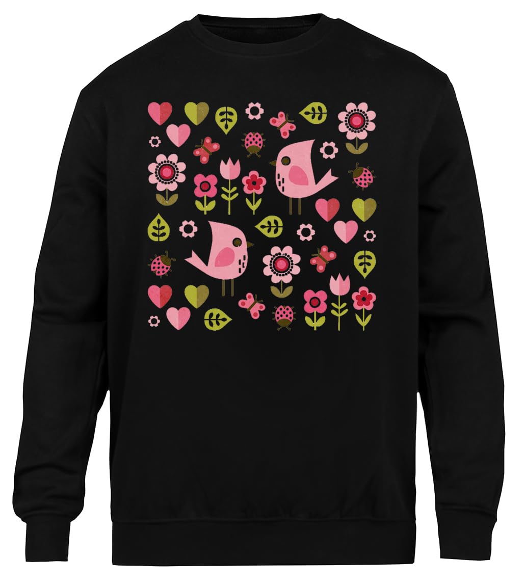 Ogród Miłości Unisex Czarny Sweter Ekologiczny Unisex Black Sweatshirt Eco-Friendly Crewneck