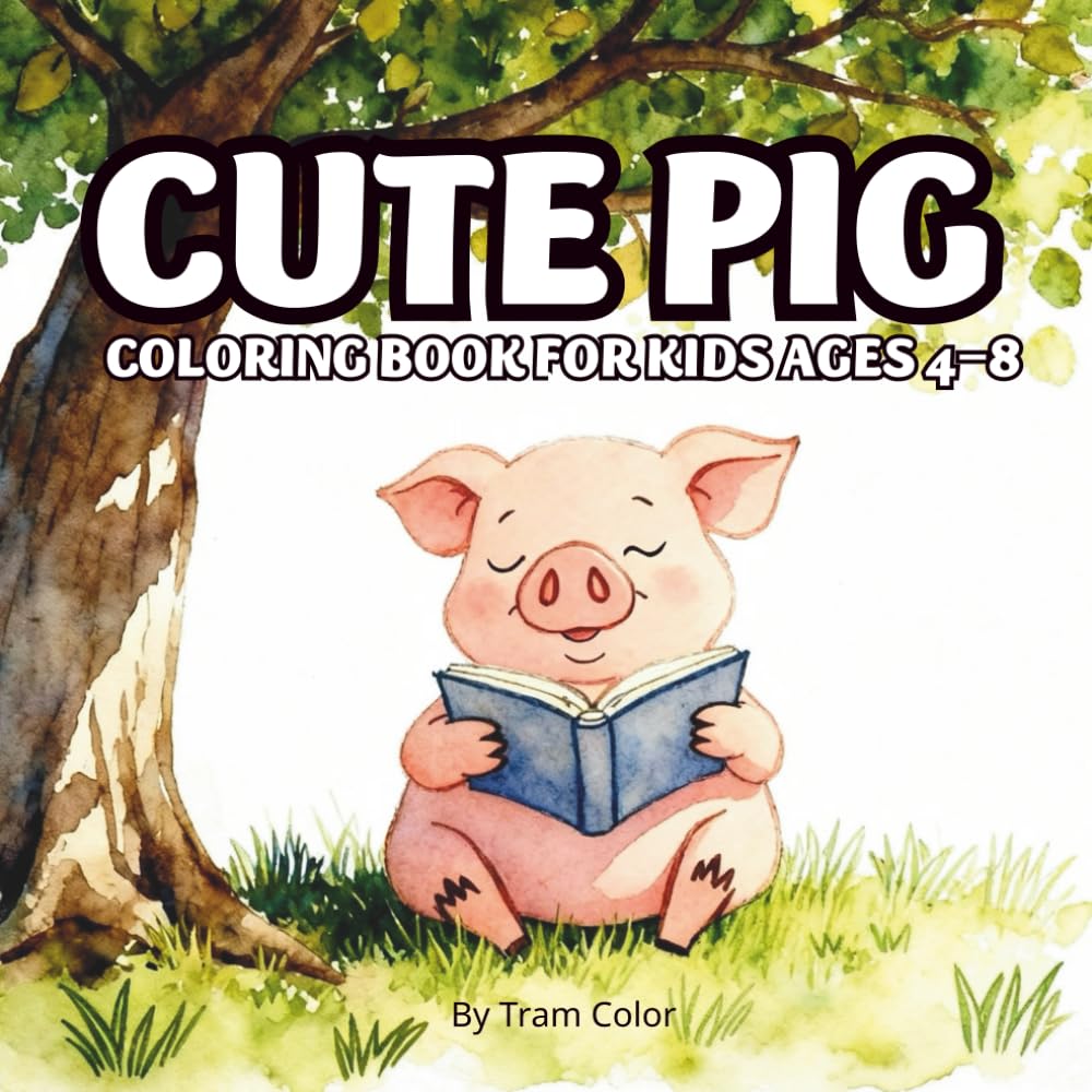 Cute Pig Coloring Book for Kids Ages 4–8