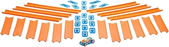 Hot Wheels Track Builder Straight track with Car, Track and track connectors, connect with other Hot Wheels toys, BHT77
