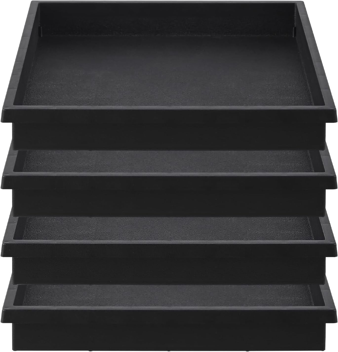 NATSUKY Square Plant Saucer 16 Inch 2 Pack, 8 10 12 14 16 Inch Plant Trays for Indoors Heavy Duty Plastic Flower Plants Saucers for Pots Outdoors No Holes Drip