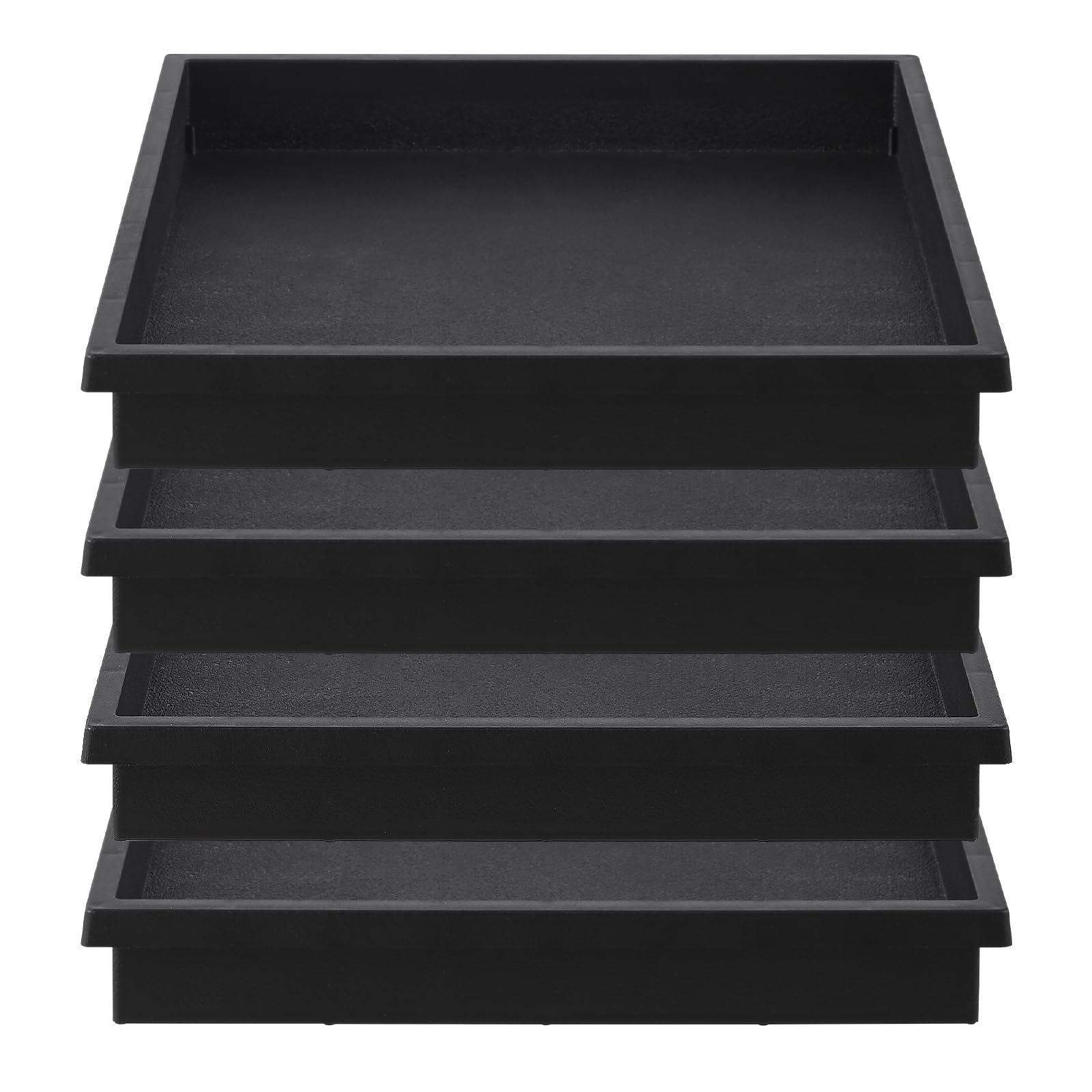 Photo 1 of NATSUKY Square Plant Saucer 10 Inch, Black (4 Pack)