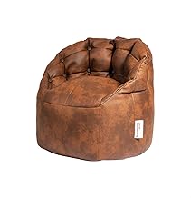 Homztown Queen Leather Bean Bag - Brown
