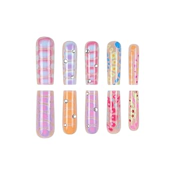 Amazon.com: SINHOT Square Press on Nails - Long Fake Nails