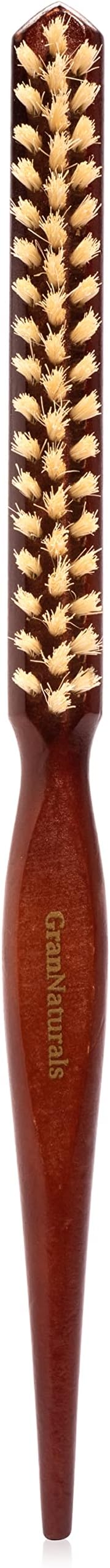 GranNaturals Soft Boar Bristle Teasing Brush for Slick Back Hair, Backcombing...