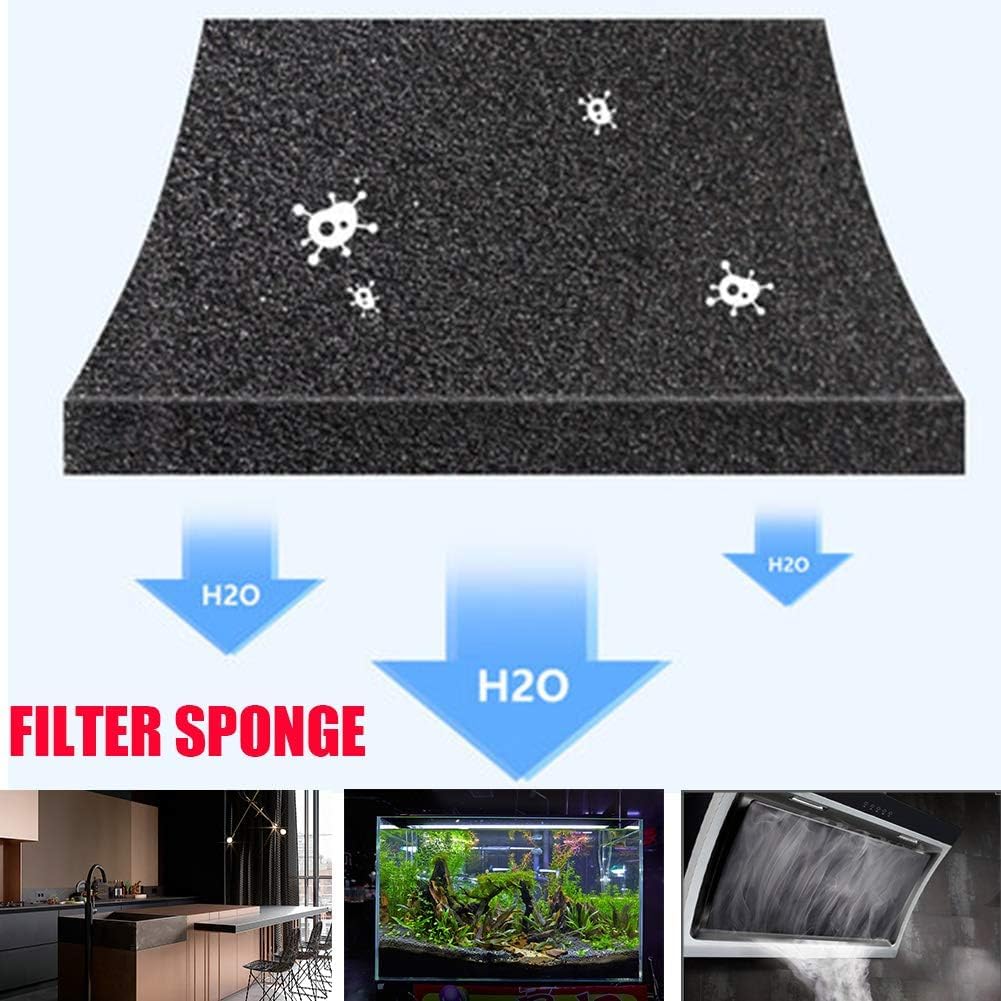 MEISO 5 Pezzi Filtro Carbone Attivo, Cuscinetti di Ricambio per Filtro per Acquario, in Spugna di Carbone Attivo, Filtro Multiuso a Carboni Attivi, Compatibili con Pesci e Acquari