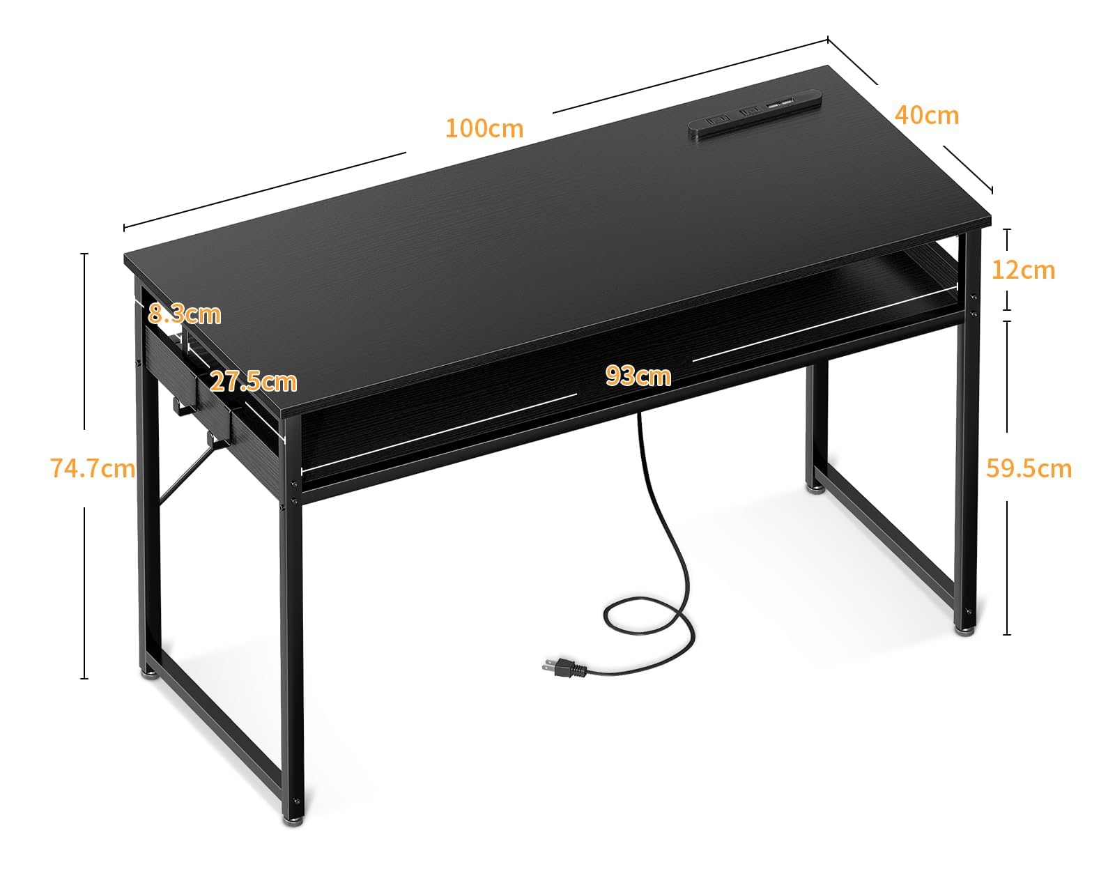 パソコンデスク 幅100cm 深型収納 Amazon | 机 pcデスク パソコンデスク 幅100cm ゲーミングデスク 収納