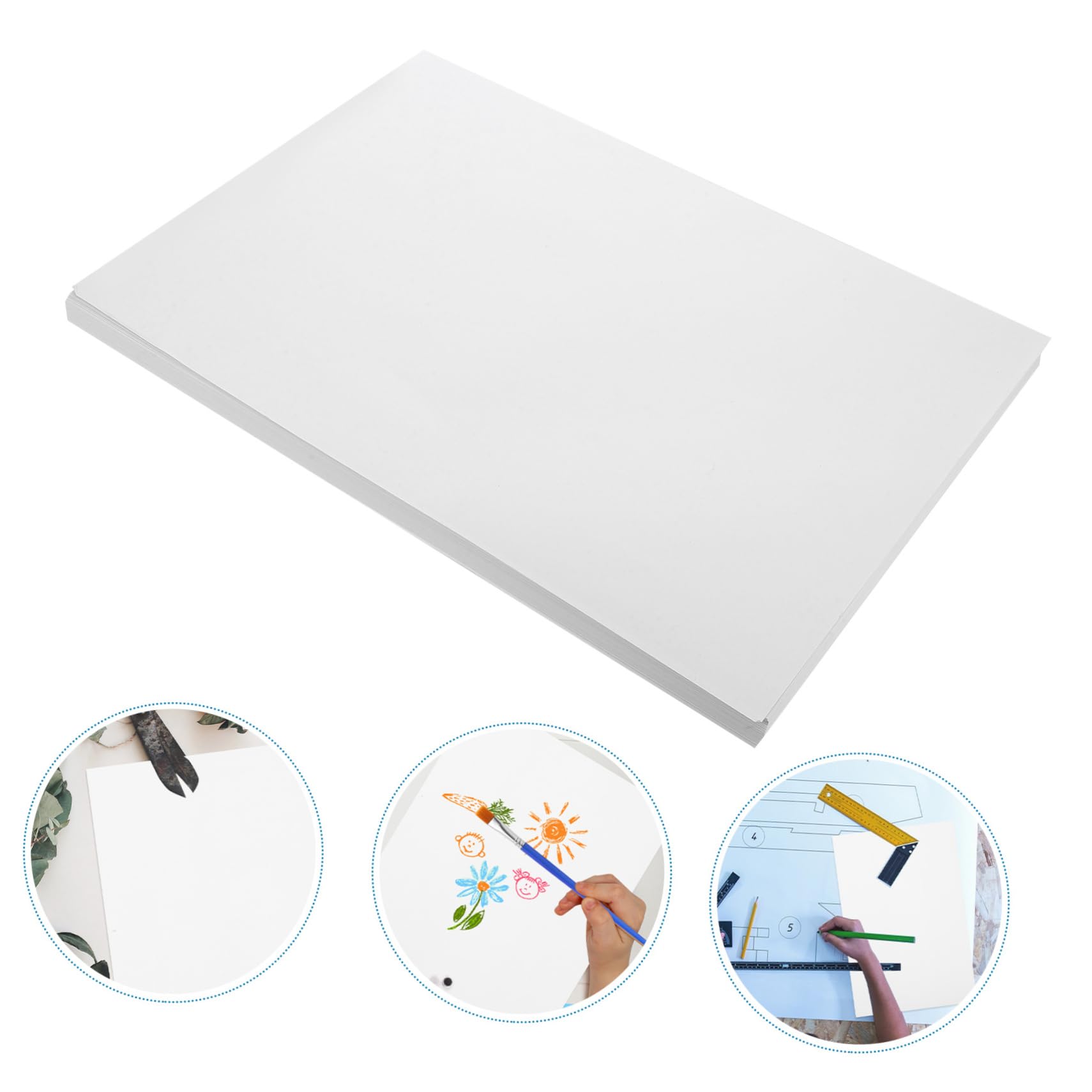 GALPADA Papier à Dessin pour Marqueurs 100 Feuilles, Blanc, Papier