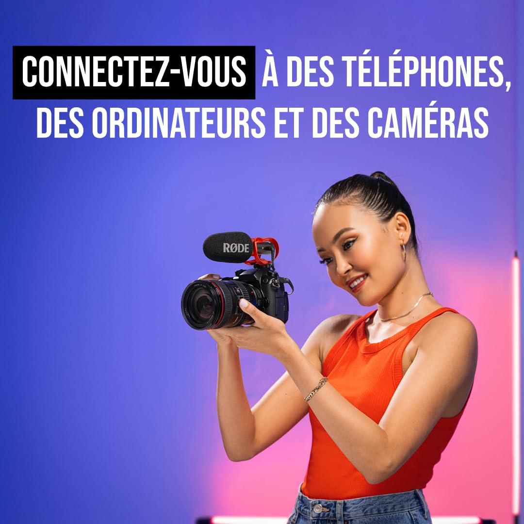 RØDE VideoMic GO II Microphone Canon Ultra-Compact pour caméra avec Sorties 3,5 mm et USB, idéal pour Le Tournage, la création de Contenu, Le podcasting et Les appels vidéo