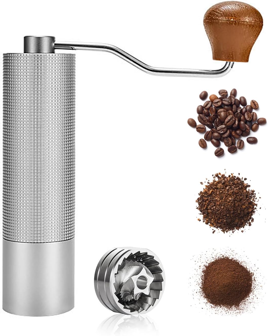 MAVO Manual Coffee Grinder, Burr Coffee Bean Grinder Conical Ceramic Burrs x 212