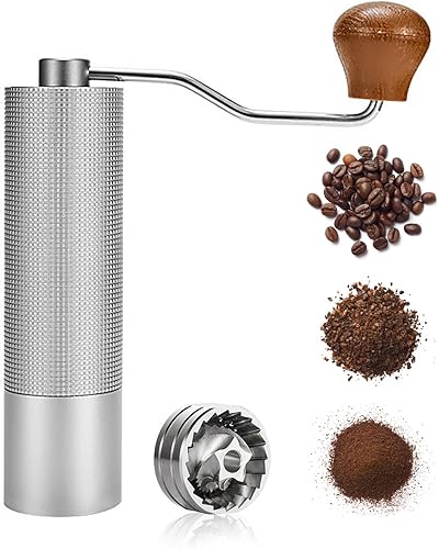Manual Coffee Grinder with Adjustable Coarseness Coffee Bean Grinder with Stainless Steel Conical Burr Hand Coffee Grinder Internal Adjustable Grind