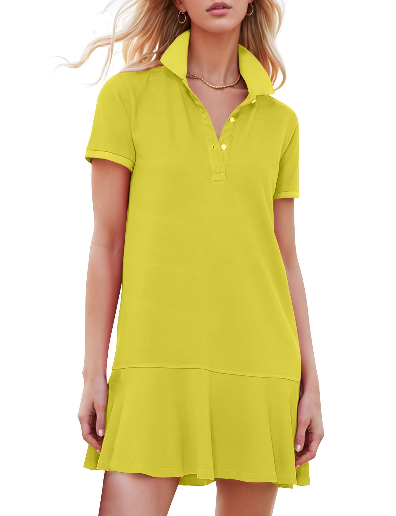 Kissonic Women's Polo Dress Casual Summer Golf Tennis Mini Shirt Dresses