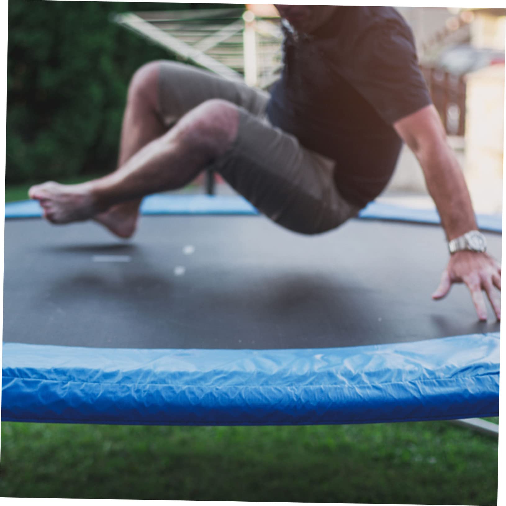 CORHAD 1pc Weatherproof Round Jumping Mat Durable Mesh Trampoline Replacement Pad Heavy Duty Elastic Material for Trampoline Activity and Family Fun