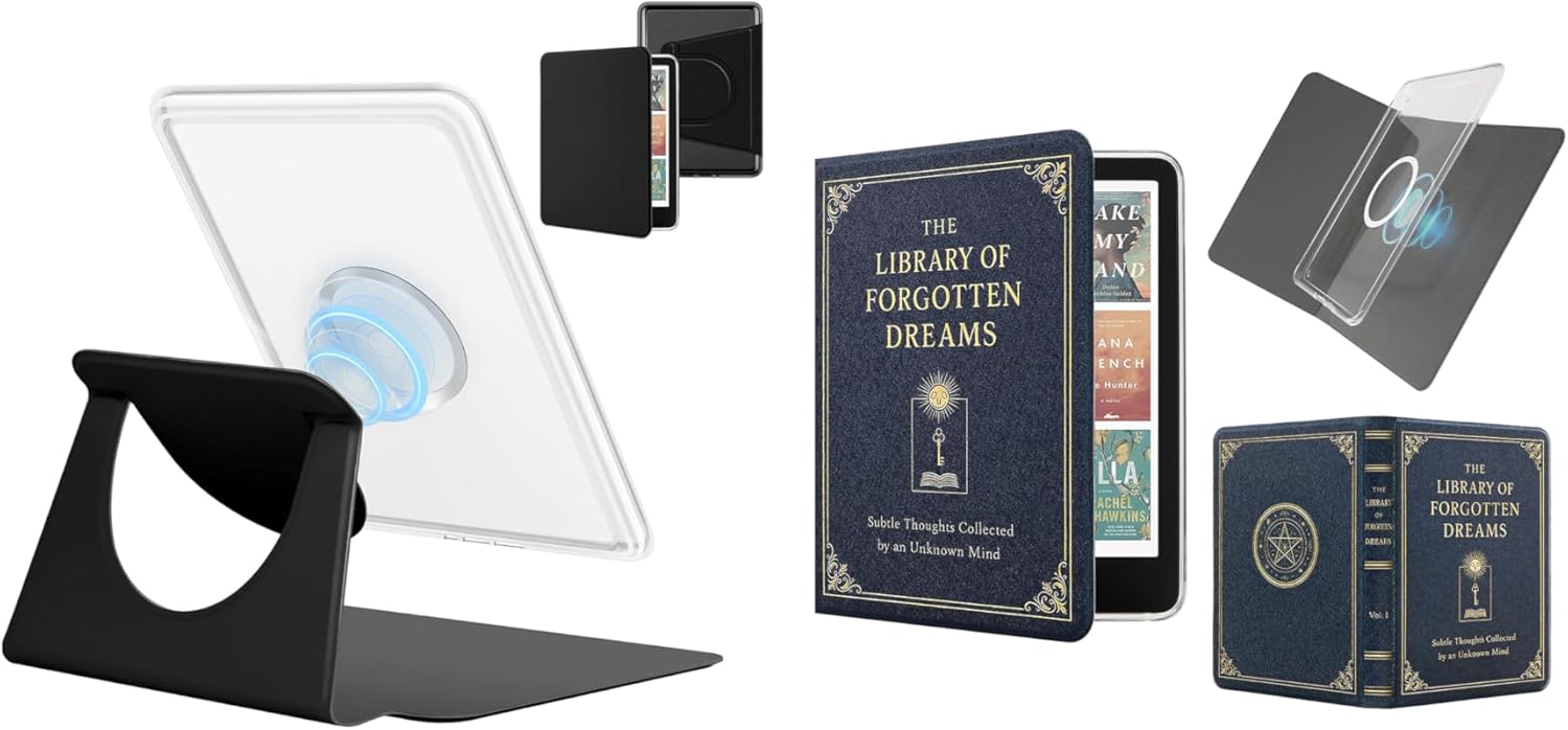 Magnetic Detachable 2-in-1 Stand Case for 7'' Kindle Paperwhite 12th Gen 2024 and Kindle Colorsoft Signature Edition, Slim PU Shell Cover Case with Auto Wake/Sleep, Black, Magic