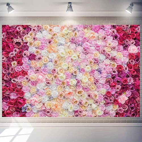 Fondo Fotográfico Floral Rosa 8X6 ft para Eventos miniatura 1