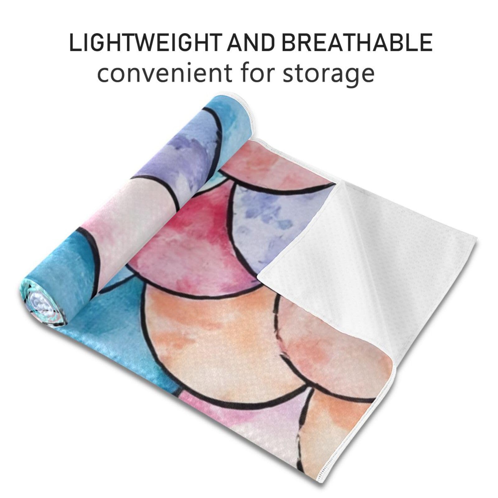 Hezely Non-Slip Hot Yoga Towel - Mat-Sized, Super-Absorbent Microfiber Sweat Towel for Gym, Bikram, Pilates and Yoga Mats,11