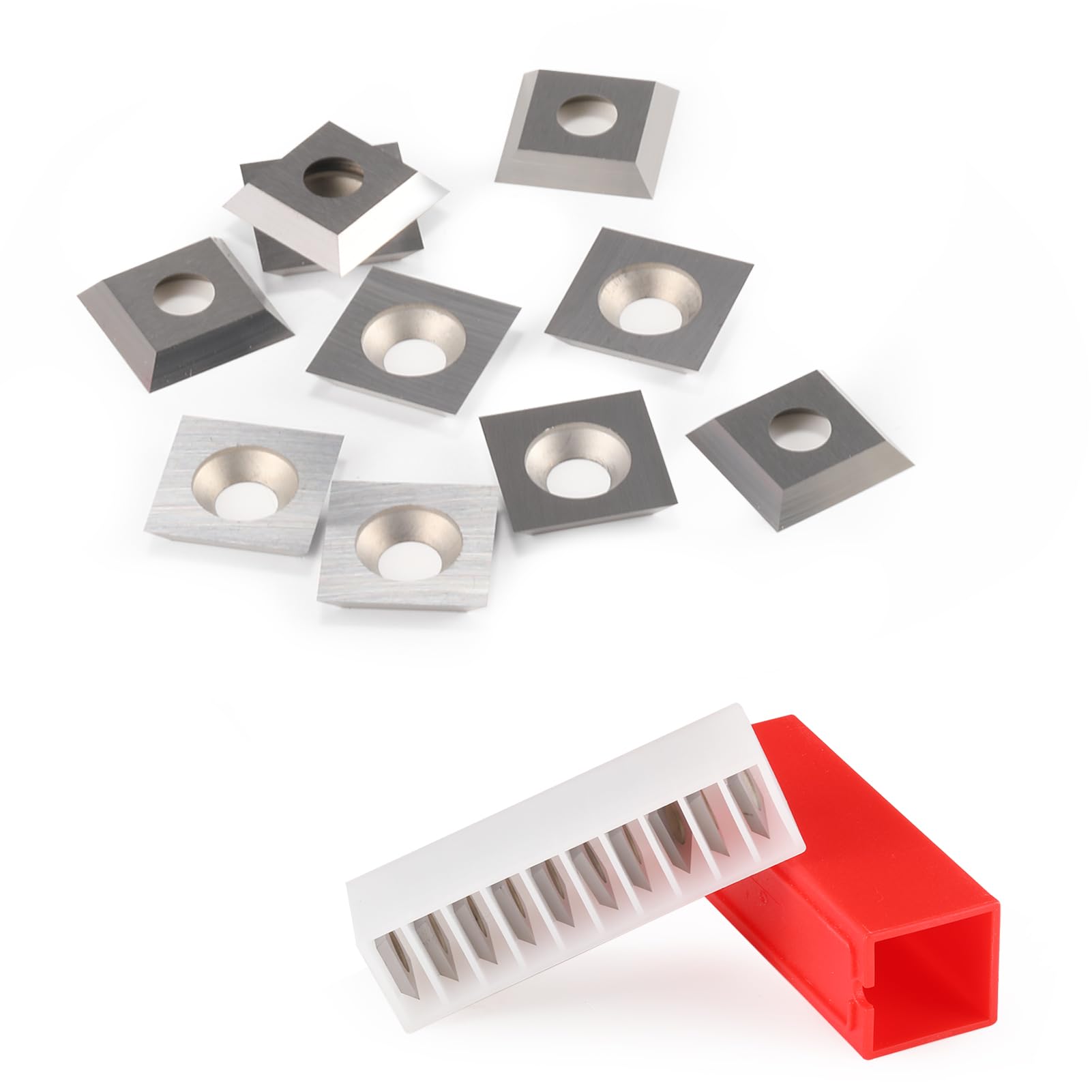 Lame reversibili, 10 pezzi, lame di ricambio (12 x 12 x 2,2 mm, 35°), inserti in metallo duro affilati lateralmente, in metallo duro sostituibile (HW) per frese per utensili per tornitura
