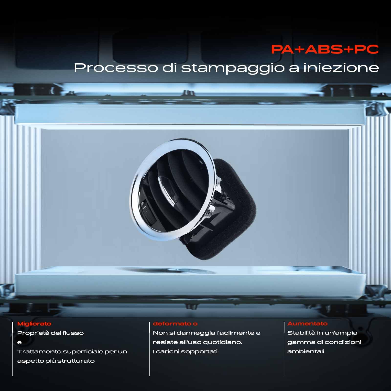 Frankberg 4x Bocchetta di Valvolaazione Bocchette di uscita dell'aria Anteriore centrale Cromata Compatibile con Corsa D S07 Corsa D Furgone/Compatto S07 Adam M13 Replace# 13417363
