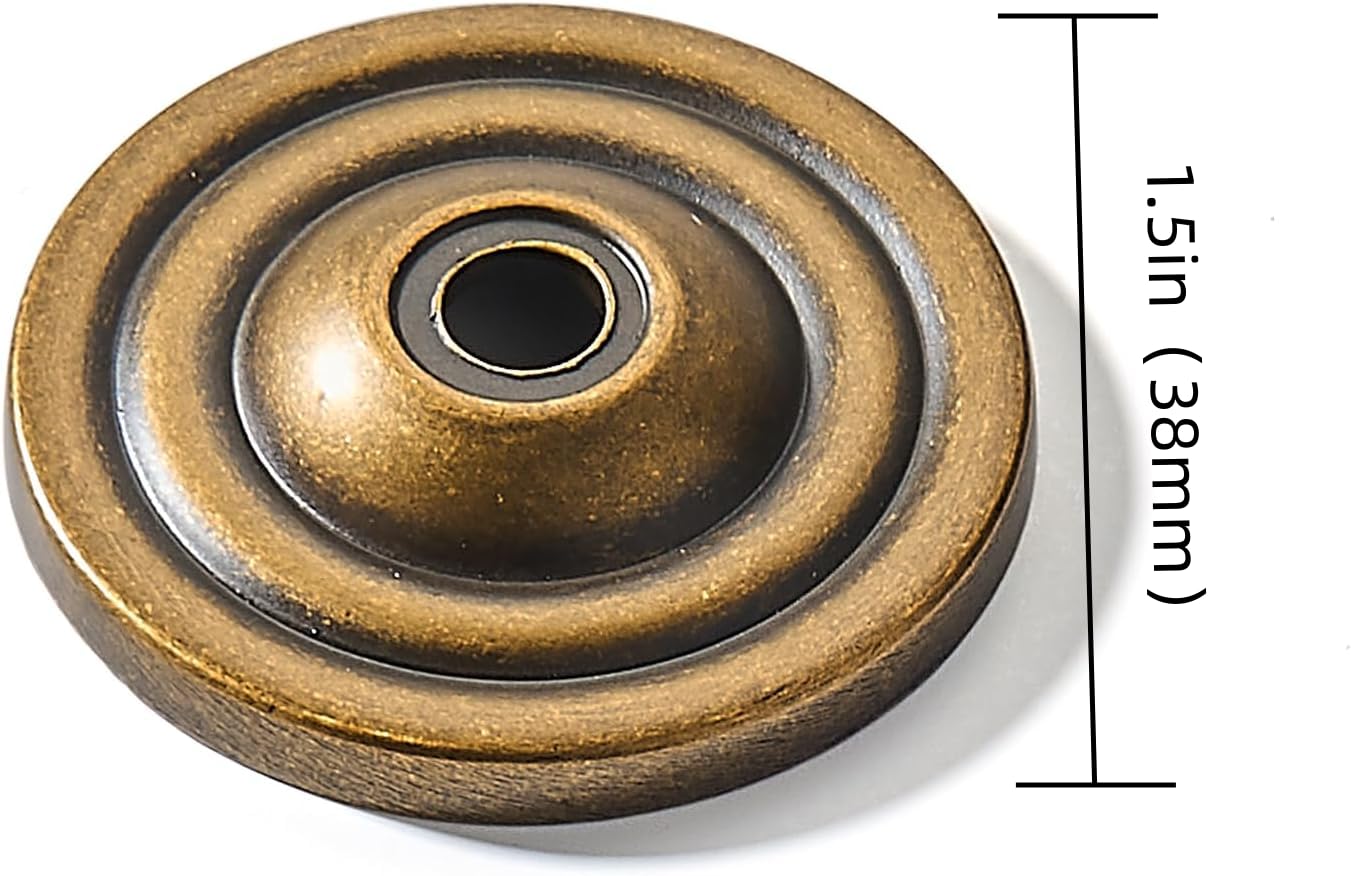 KHTUMEWARE-BP304 Round Backplate, Antique English Brass, Ø 1-1/2 in (38 mm), 10-Pack in Antique English Brass — KHTUMEWARE
