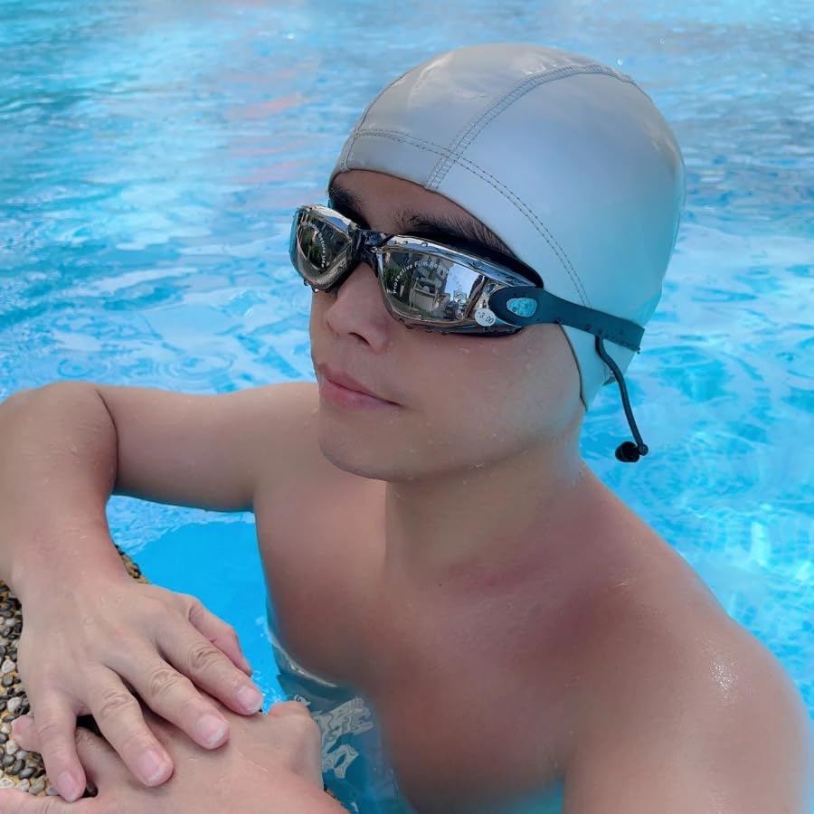 Image of Waterproof PU Swimming Cap for Men and Women | Adults Swimming Cap (Free Size, Not for Kids) (Red)