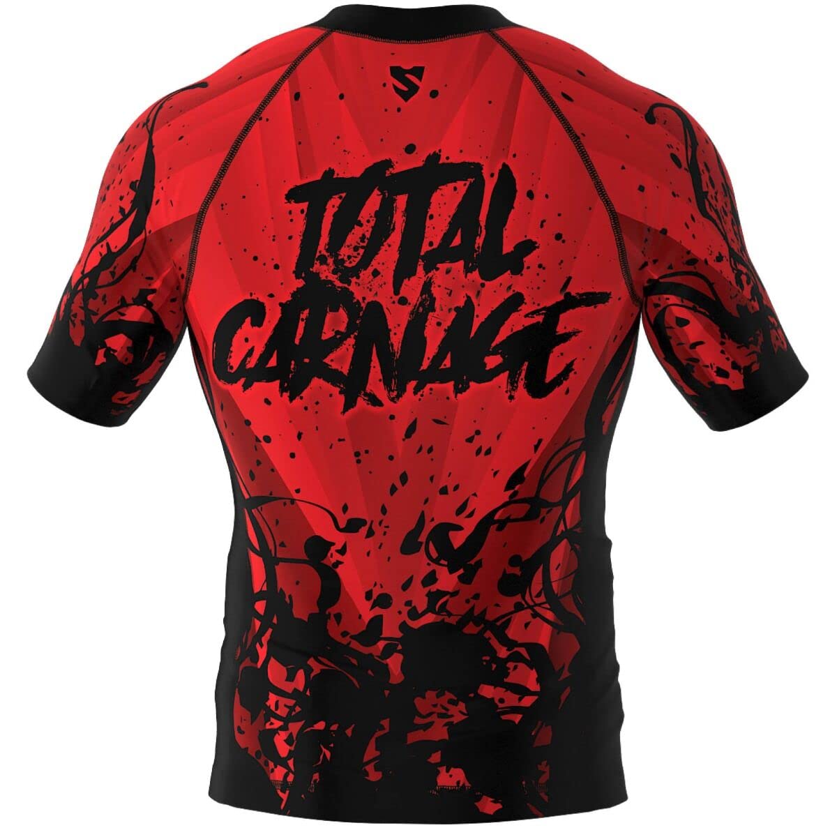 SMMASH Helion Rashguard Hombre Manga Corta, Camisetas Hombre para MMA, Artes Marciales, Krav Maga, BJJ, K1, Karate, Material Transpirable y Antibacteriano — view 3
