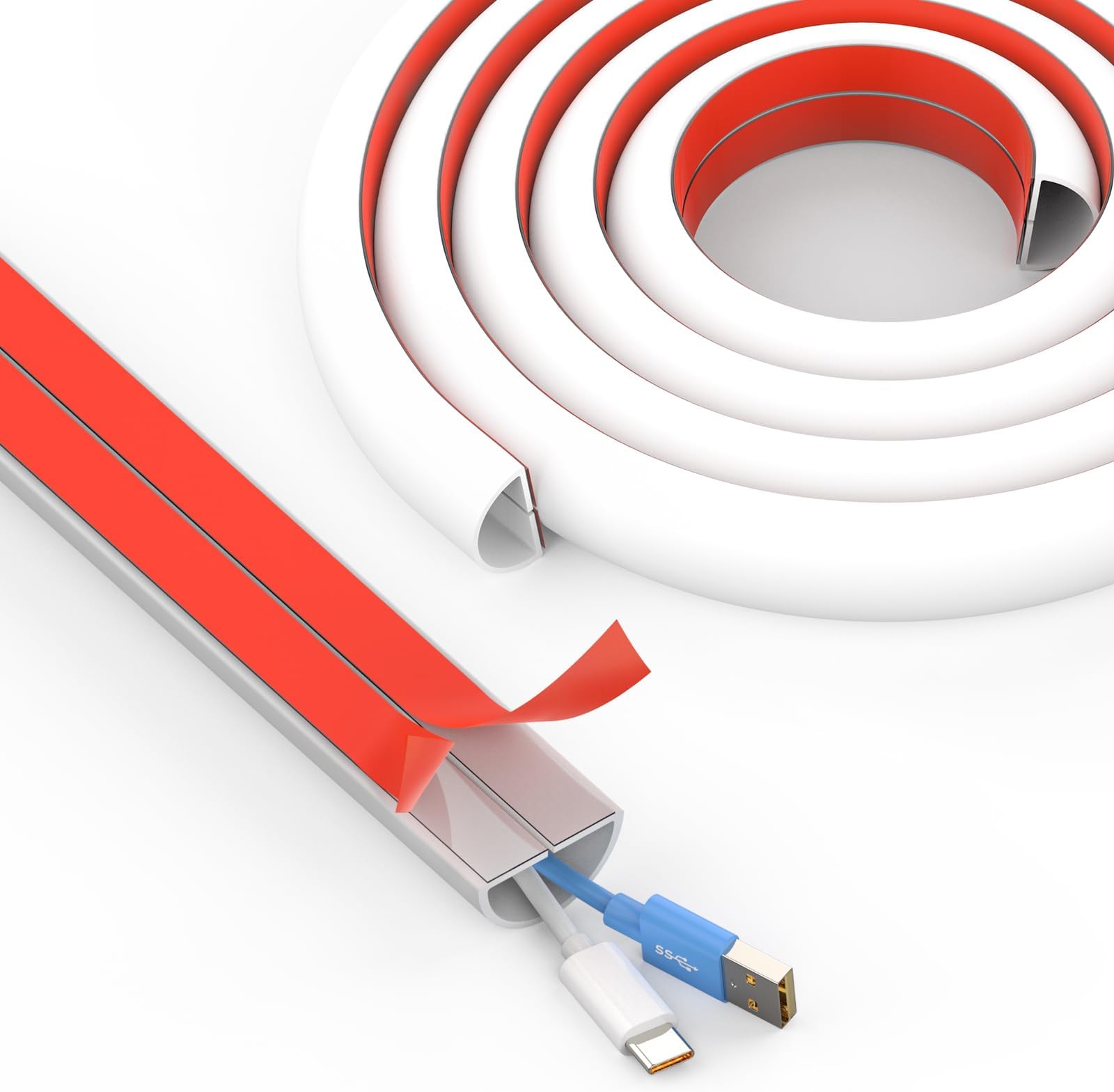 Amazon.com: UOMTFAI Wall Cord Hider 118 Inch - Self-Adhesive Wire Cover ...