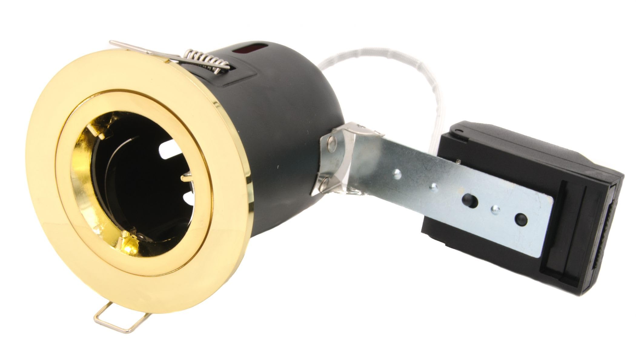 Leyton Lighting LLFR-D-BS-GU GU10 Fixed Downlight, IP20, 87mm, Brass, IC, Loop in/Out