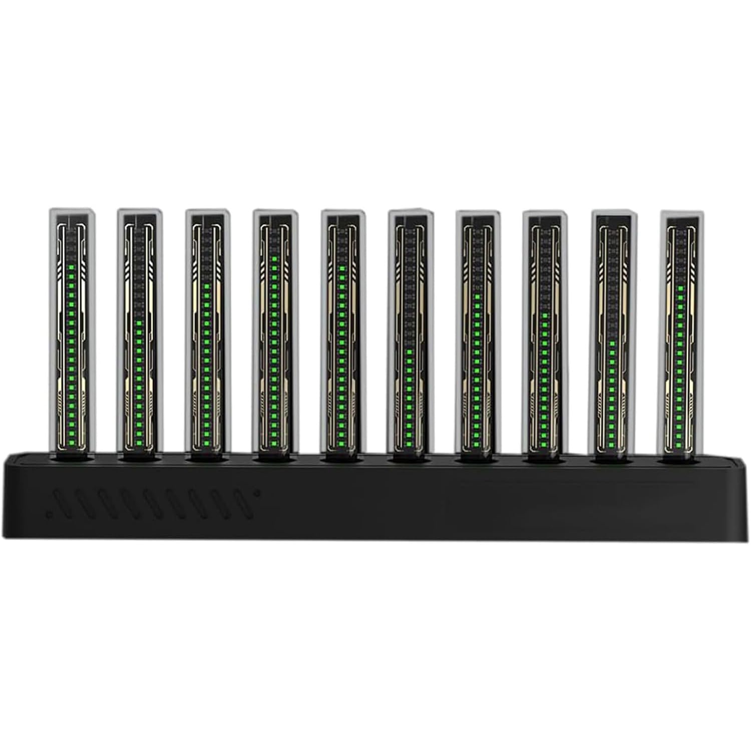 Wyświetlacz LED spektrum muzyki, światło rytmiczne RGB z 10 lampkami Nixie, 12 kolorów, 6 wzorów rytmicznych, regulowana jasność i czułość, do studia i pokoju gamingowego