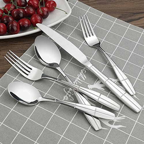 Eagrye 60-Piece Flatware Set, Stainless Steel Silverware Cutlery, Service For 12 #TOP3