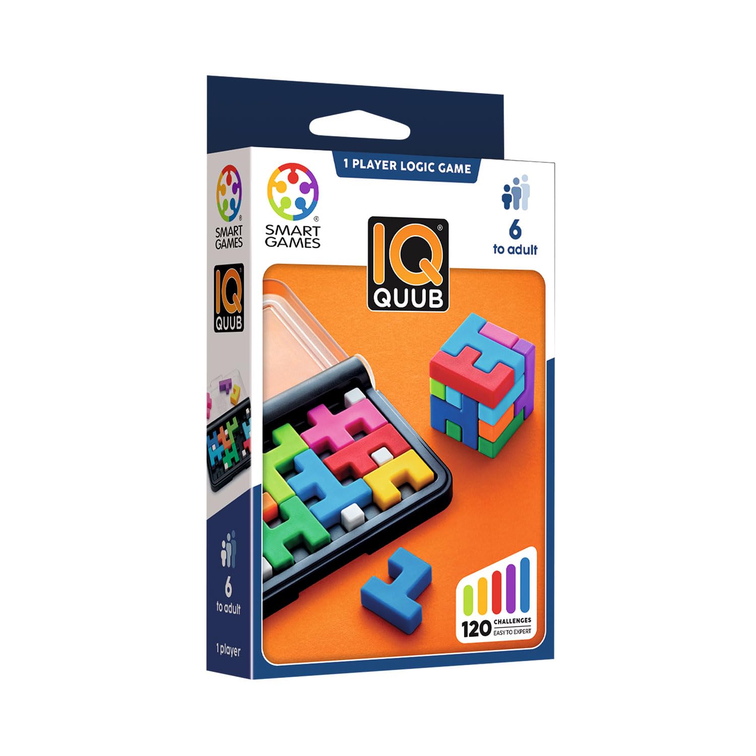 Smart Games - IQ Quub | Rompecabezas Niños Y Rompecabezas Adultos | Juegos Niños 6 Años O Más | Juegos Mesa con 120 Desafíos | Regalo Niño 6 Años O Más para 1 Jugador - 1