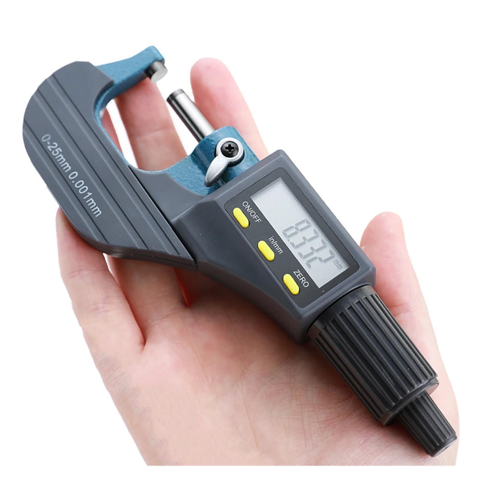 Micrómetro electrónico exterior de 0-25 mm y 0,001 mm con punta de carburo, herramientas de medición, calibrador, micrómetro digital de tres botones Mide cualquier cosa