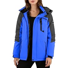 Women Winter Skiing Jackets Water Resistant Warm Fleece Jacket Hooded Insulated Thermal Snowboard Raincoats with Pockets