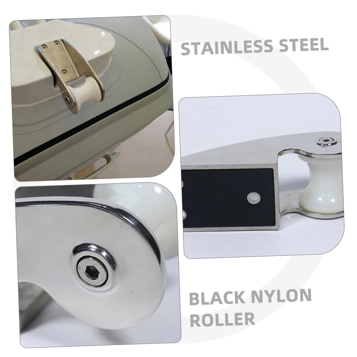 BESPORTBLE Guide-chaîne D'ancre De Proue en Acier Inoxydable 316, Rouleau en Nylon Dur, Support D'ancre 50x165 Mm, Accessoires D'amarrage Marin pour Bateaux Et Yachts