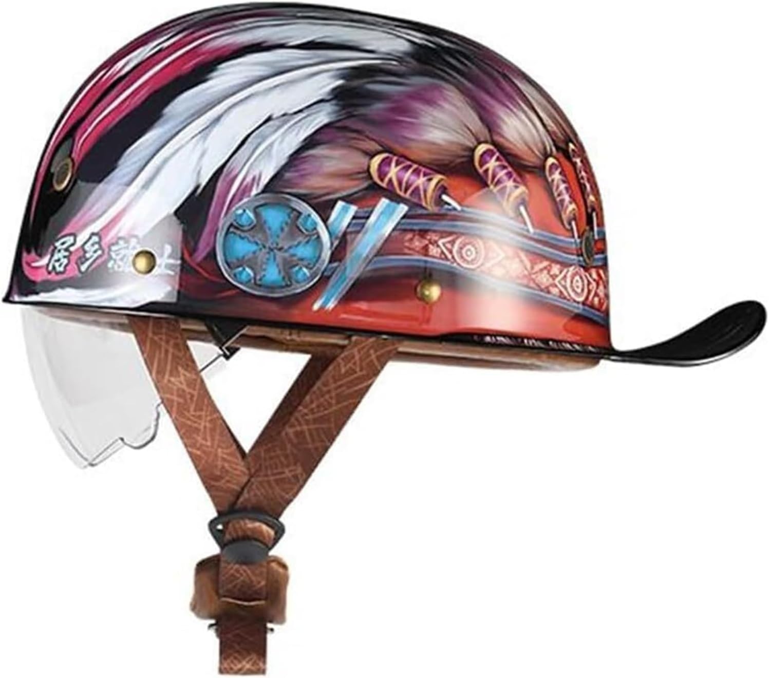 DOT Approved Adult Baseball Cap Motorcycle Helmet, Fashion Street Adults Men Women Open Face Motorbike Helmets for Cruiser Street Scooter Moped Cap with Glasses