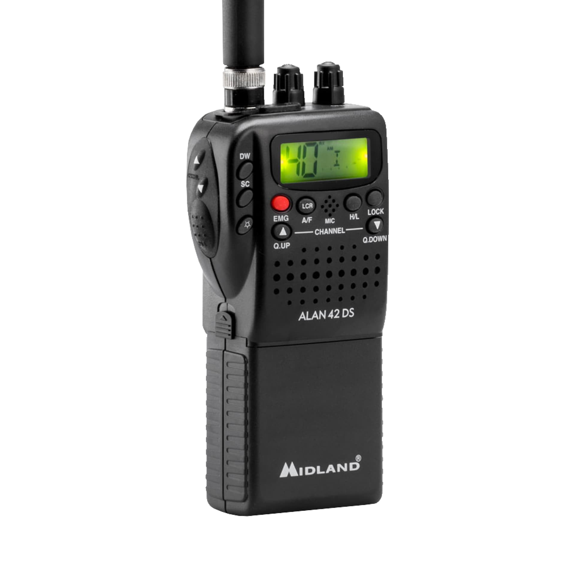 Midland C480.13 Radio Cb Alan 42 Plus Multi Am/Fm Portatile, 27 Mhz, Baracchino Ricetrasmittente Multibanda, Nero