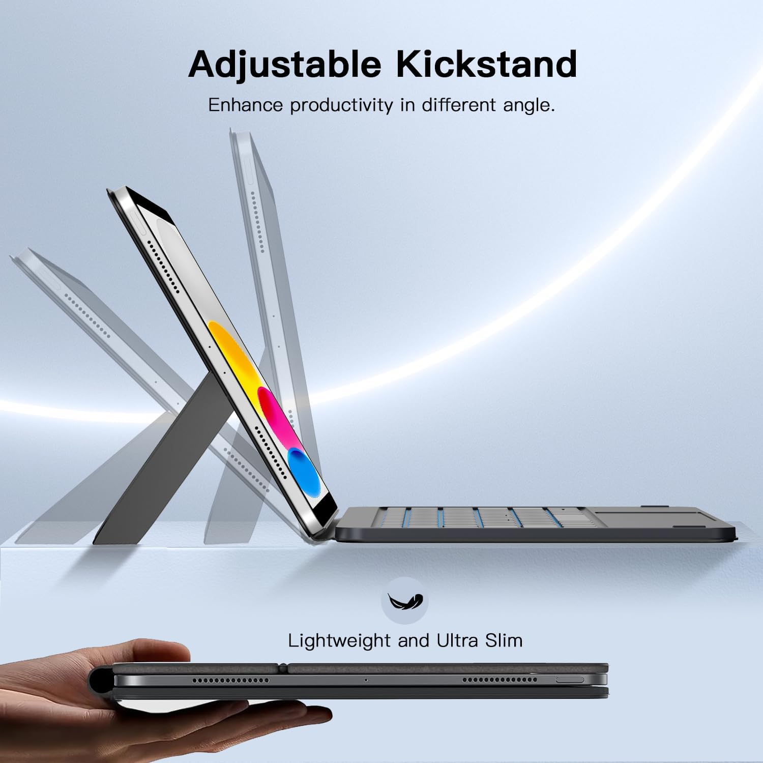 For iPad 11th (A16,2025)/10th Gen Case with Keyboard, Magic-Style Detachable Keyboards with Folio for iPad 10.9, Magnetically Backlit Keyboard with Trackpad, Auto-Connect & No Charging Required Tech