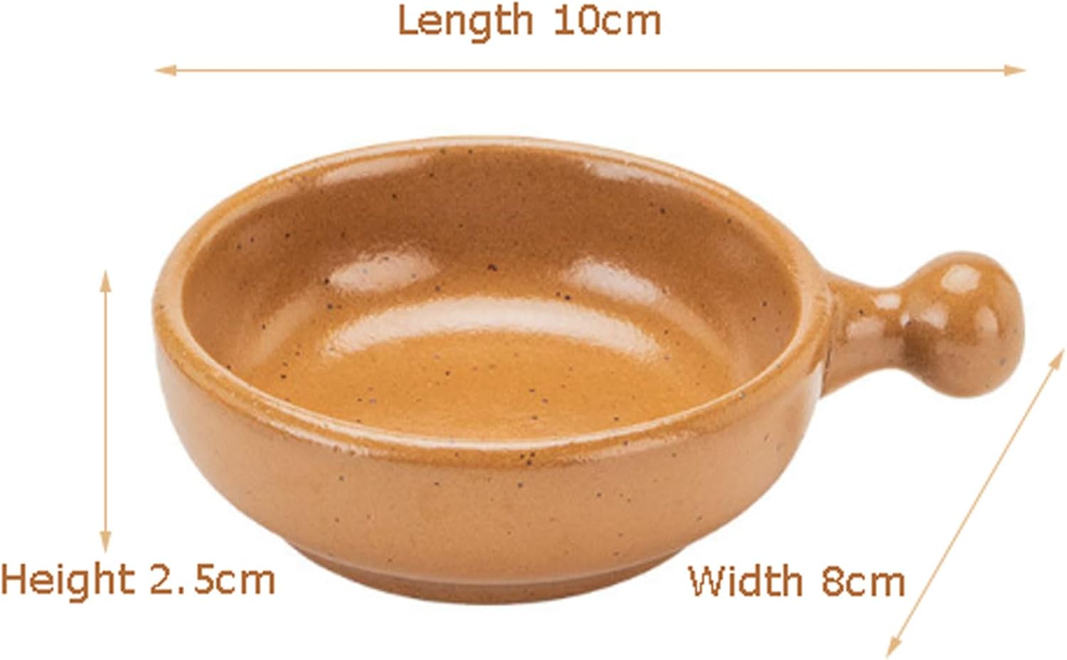 4-Piece Ceramic Side Handle Dipping Dishes Set, Retro Soy Sauce Bowls with Chopstick Rest, Microwave and Dishwasher Safe