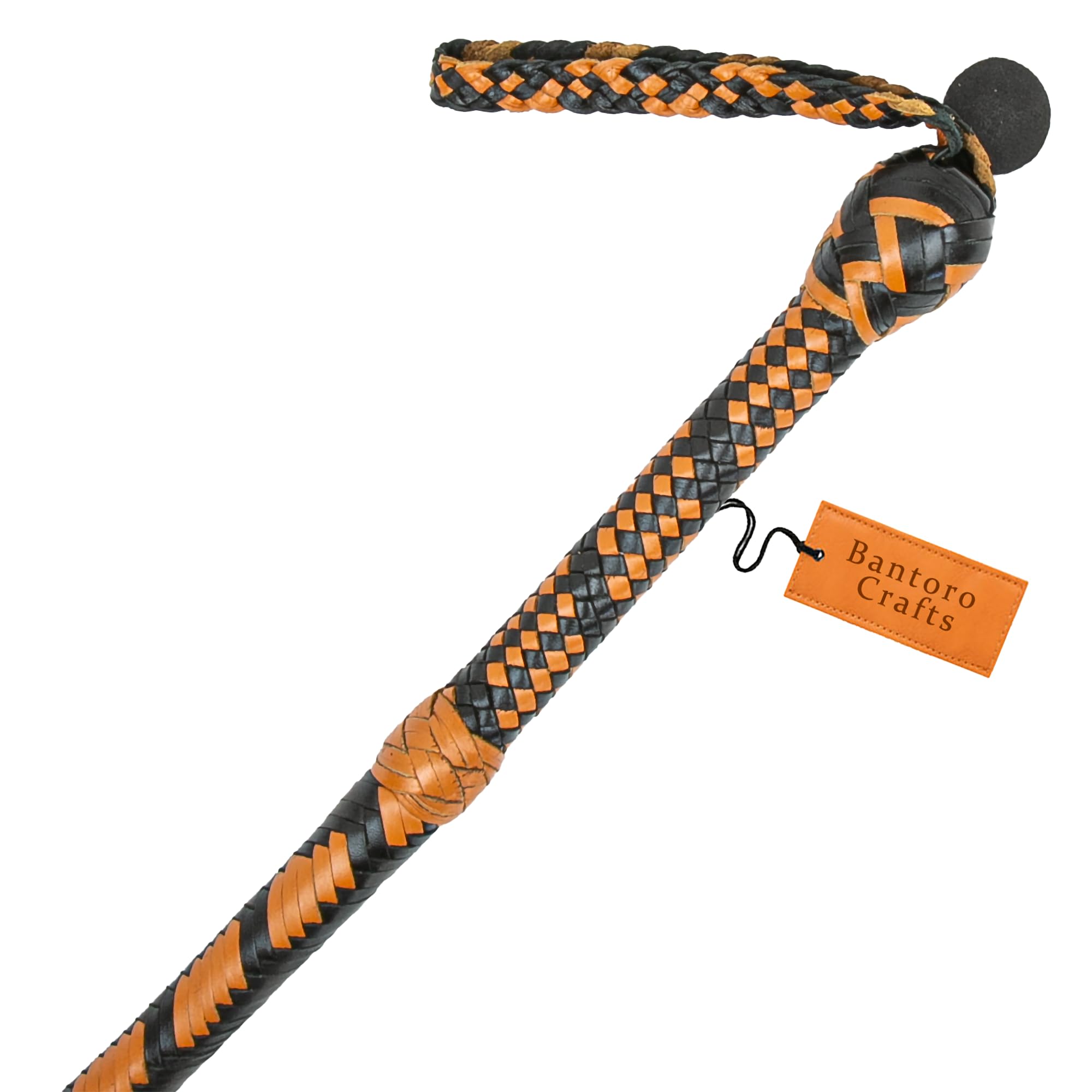 Frusta in Pelle di Canguro Bullwhip16 Trecce Fili Pelle Intrecciata Robusta Pancia a Frusta e Imbottitura Interna in Pelle Frusta Che schiocca Forte Marrone e Nero