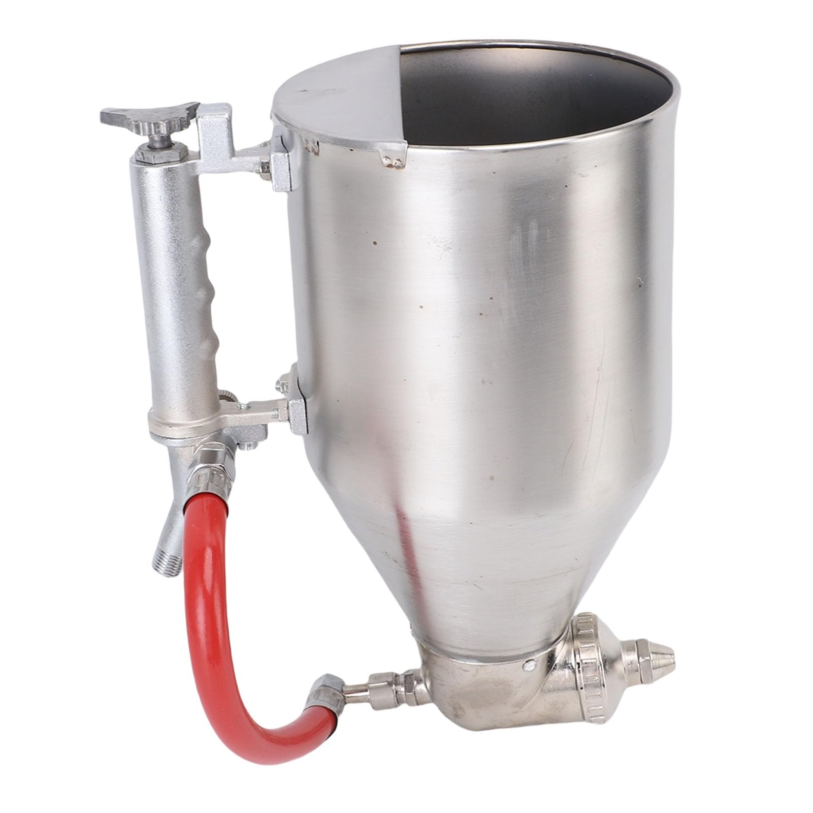 Topiky Pulvérisateur de Mortier de Ciment, Pistolet de Pulvérisation Pneumatique à Trémie d'air, 3,5 L, 6 Buses pour Peinture Murale Extérieure, Revêtement de Texture, Stuc, Entrée 1/4", Largeur de
