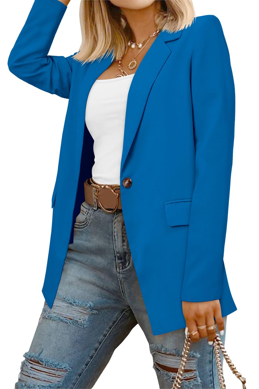 CRAZY GRID Women Business Casual Blazers with Lined Professional Work Suit Jacket with Pockets