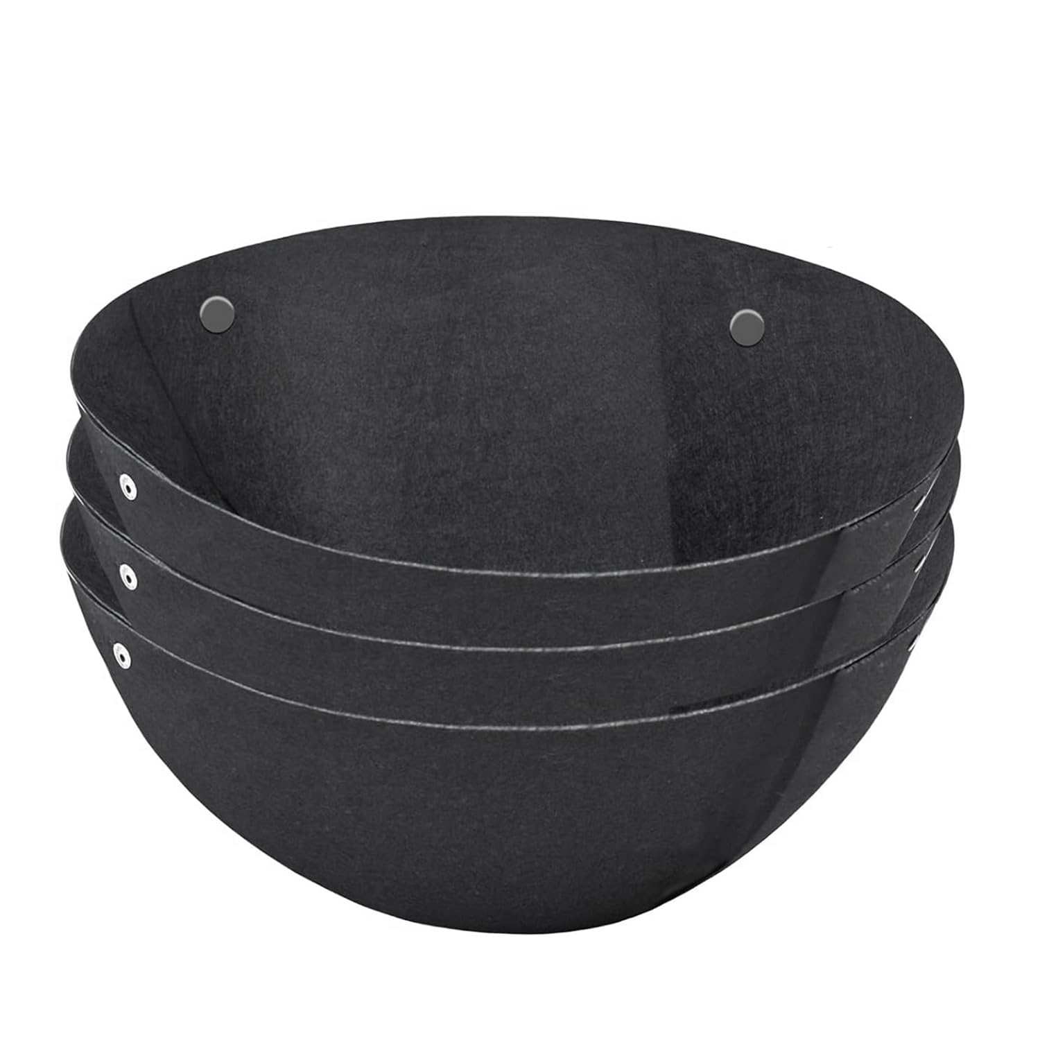 Hopbucan Black 3Pcs Hanging Flower Basket Liners Kit Fabric Hanging Plant Liners Kit Round Planter Liners Non-Woven Felt Liners 16Inch