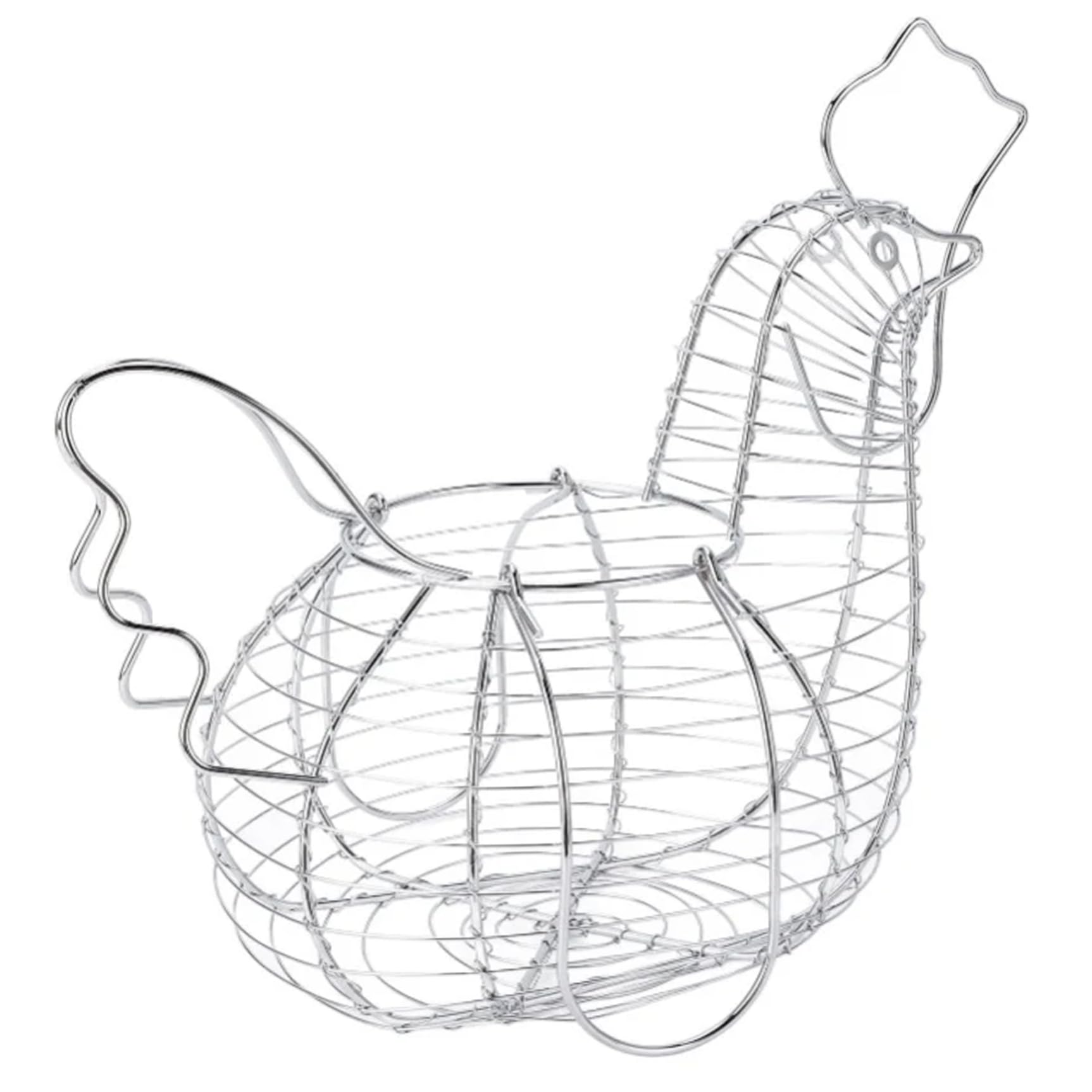 Chicken Egg Basket, Large Capacity Metal Wire Egg Collecting Basket with Handle, Rust-Resistant Ventilated Design for Farm Fresh Eggs, Convenient for Kitchen Countertop and Coop